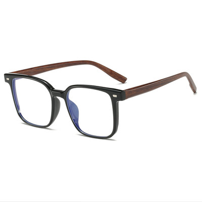 Men TR90 Square Blue Light Blocking Eyeglasses Imitation Wood Glasses Frames New