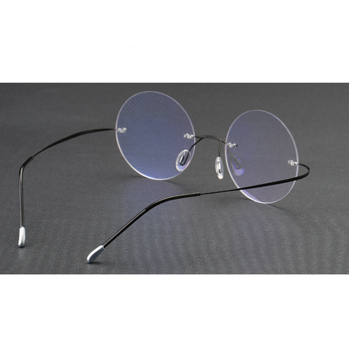 Men Metal Round Rimless Blue Light Blocking Reading Glasses Clear Lens Glasses