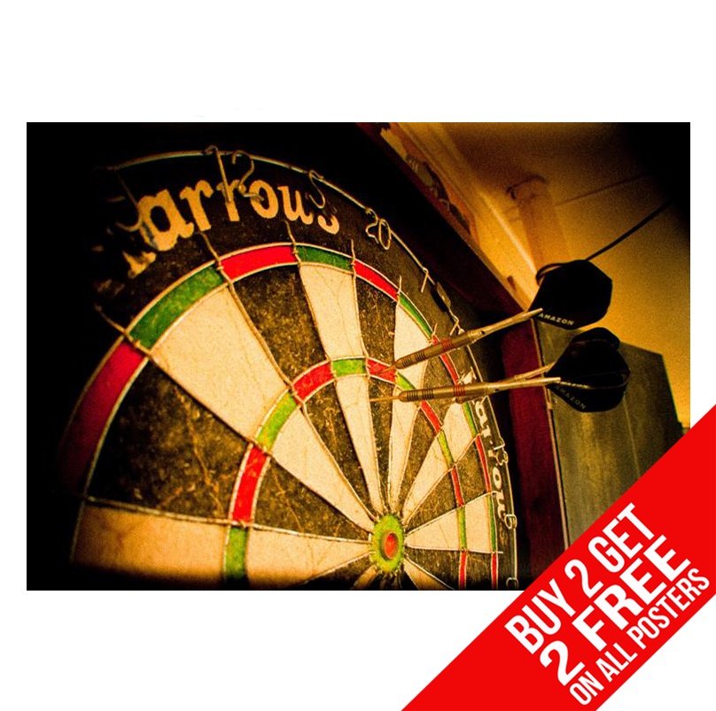 DARTBOARD AND DARTS SET POSTER ART PRINT A4 A3 - BUY 2 GET ANY 2 FREE