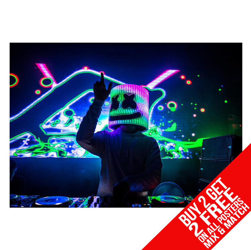 MARSHMELLOW DJ DANCE MUSIC POSTER ART PRINT A4 A3 SIZE - BUY 2 GET ANY 2 FREE