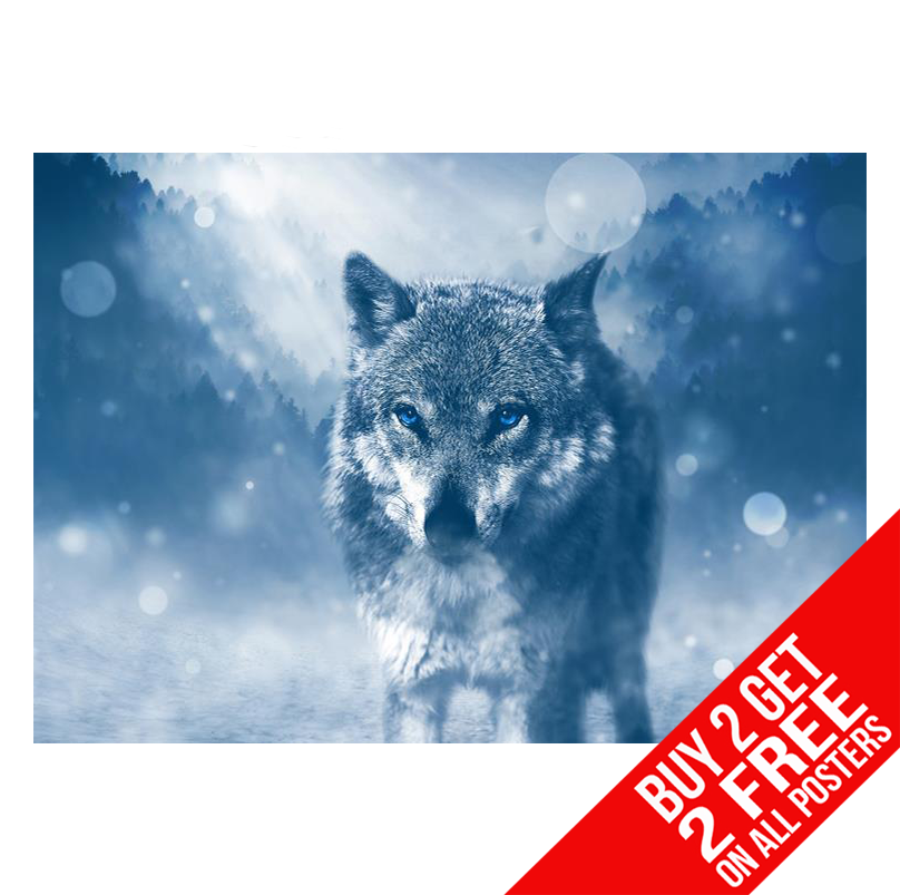 WOLF POSTER ANIMAL ART PRINT A4 A3 SIZE -BUY 2 GET ANY 2 FREE