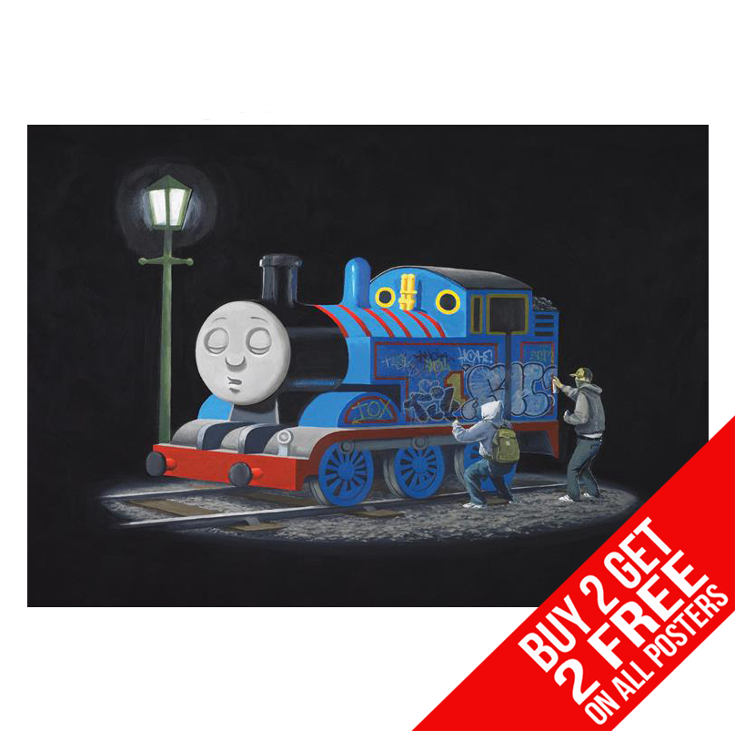 BANKSY 'THOMAS THE TANK ENGINE' POSTER ART PRINT A4 A3 - BUY 2 GET ANY 2 FREE