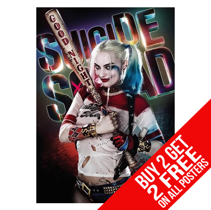 HARLEY QUINN SUICIDE SQUAD POSTER ART PRINT A4 A3 SIZE - BUY 2 GET ANY 2 FREE