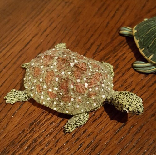 Lot of 2 Miniature Turtles  (Hand Painted?)