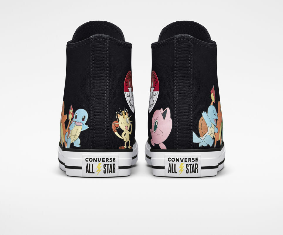 Pre-owned Converse X Pokemon First Partners Chuck Taylor All Star Pikachu Meowth In Black