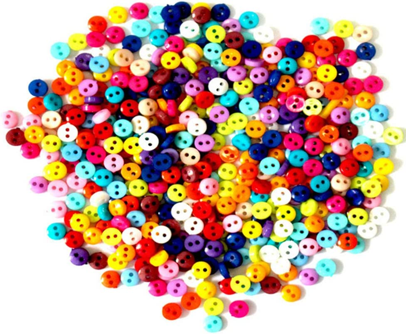 Tiny Button,500Pcs Micro Button 6Mm Resin Button for Dolls Clothing Sewing Acces