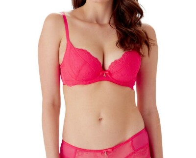 Gossard Superboost Lace Plunge Bra in Diva Pink | Padded, Plunge, Underwired