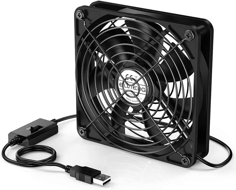 120Mm Fan with 3 Speed 5V USB Powered 120Mm Case Fan 1500PRM Gaming PC Fan Porta