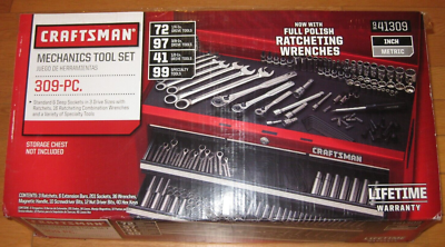New Craftsman 309 Pc Mechanics Tool Set Metric SAE 1 4