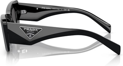 Pre-owned Prada Pr 13zs 1ab5s0 50mm Black Dark Grey Women's Cat Eye Sunglasses In Gray