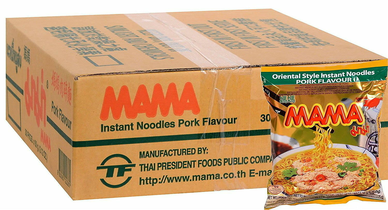 Mama Pork Instant Noodles 2.12 oz x 30 Packs - US SELLER