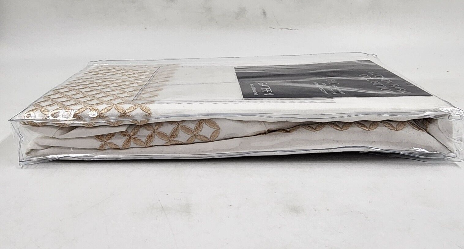 Hudson Park Collection 500TC Embroidered Geo Euro Pillow Sham 26in x 26in Sand - Picture 9 of 16
