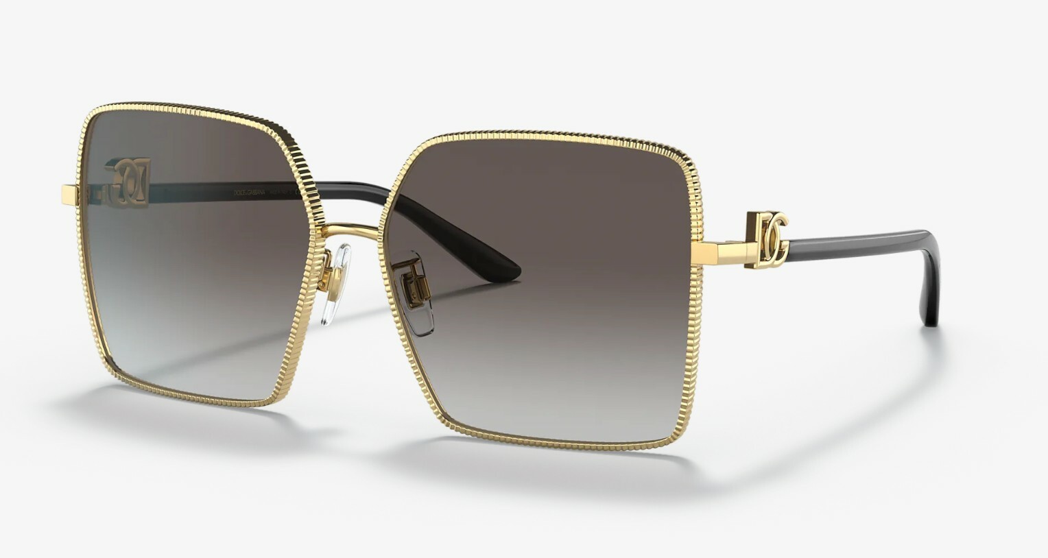 Pre-owned Dolce & Gabbana Dg 2279 Gold/grey Black Shaded (02/8g) Sunglasses