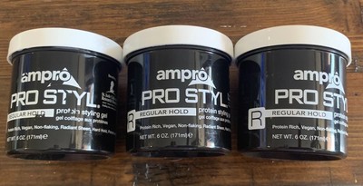 Lot Of 3-Ampro Pro Styl REGULAR HOLD Protein Styling Gel 6 oz (171 ml)