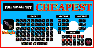 MM2 Small Set - Every Ancient, Godly and vintage (103 Total!) Murder Mystery 2