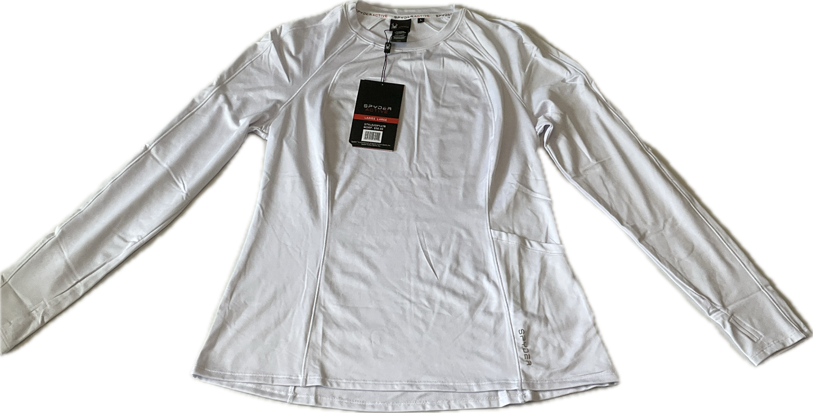 Spyder Active Long Sleeve T Shirt Womens Size L White Crew