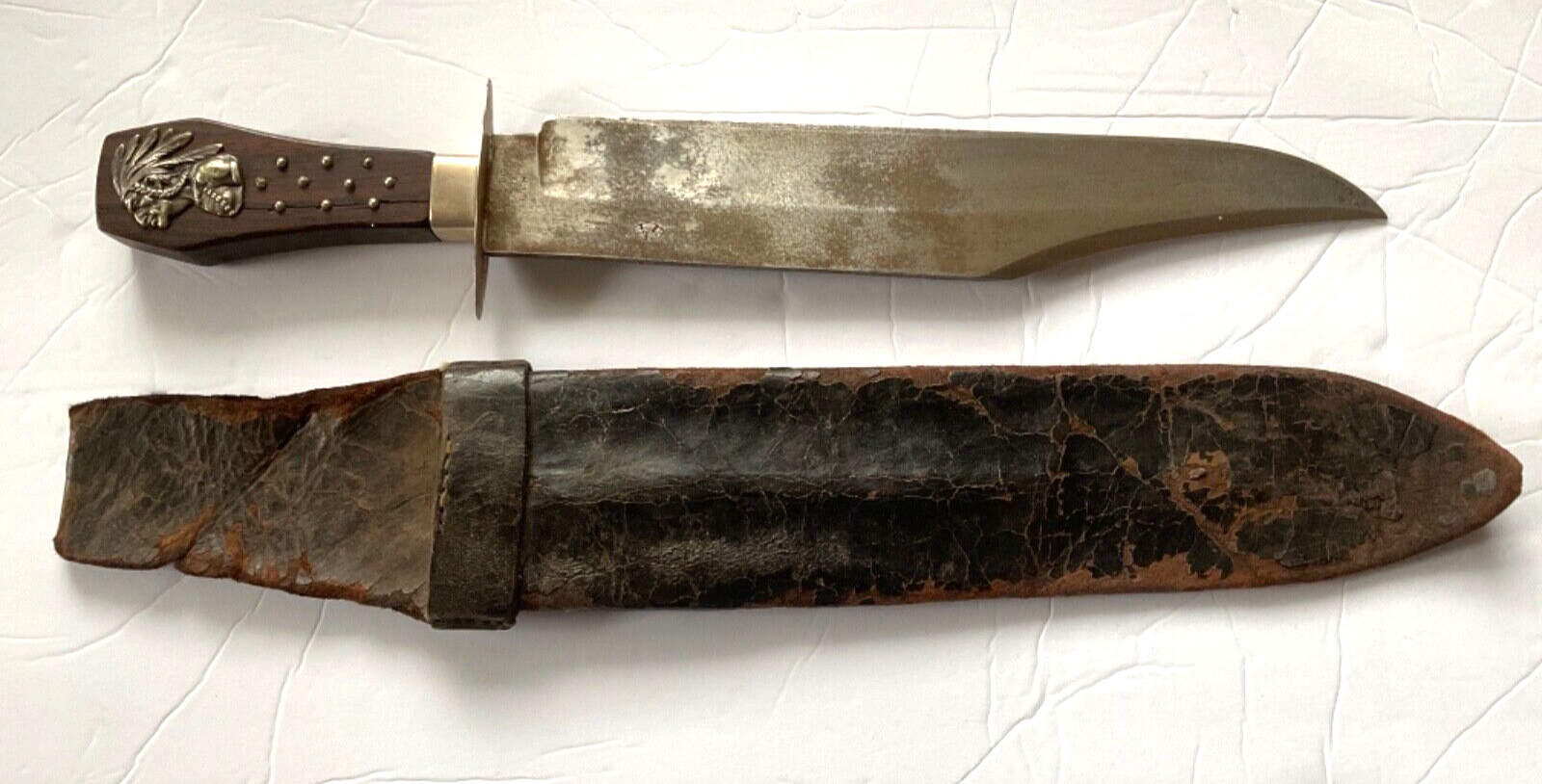 ANTIQUE CIVIL WAR HUNTER & SON SHEFFIELD BOWIE KNIFE W/ORIGINAL SCABBARD -READ