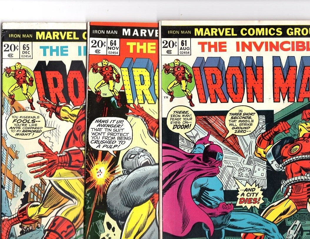 Iron Man 61, 64, 65 Avg Grade 5.0 VG/FN 3 Book Lot Marvel