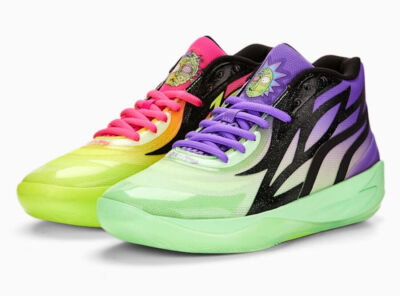 Pre-owned Puma Lamelo Ball Mb.02 Rick & Morty 377411-02 Basketball Shoes In Multicolor