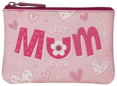 Pink Purse Ladies Small Leather Coin Money Pouch Best Mum Ever Mothers Day