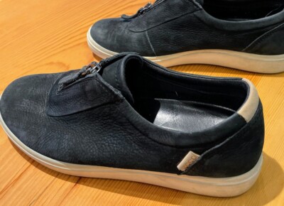 Ecco Womens Soft 7 Zip Up Nubuck Leather Fashion Sneakers Black Size 9