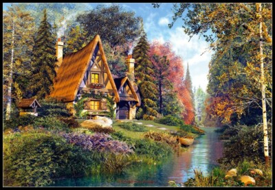 Charts Needlework Crafts DIY - Counted Cross Stitch Patterns - Fairytale Cottage