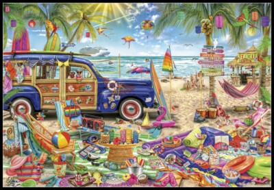 Charts Needlework Crafts DIY - Counted Cross Stitch Patterns - Beach Vacation