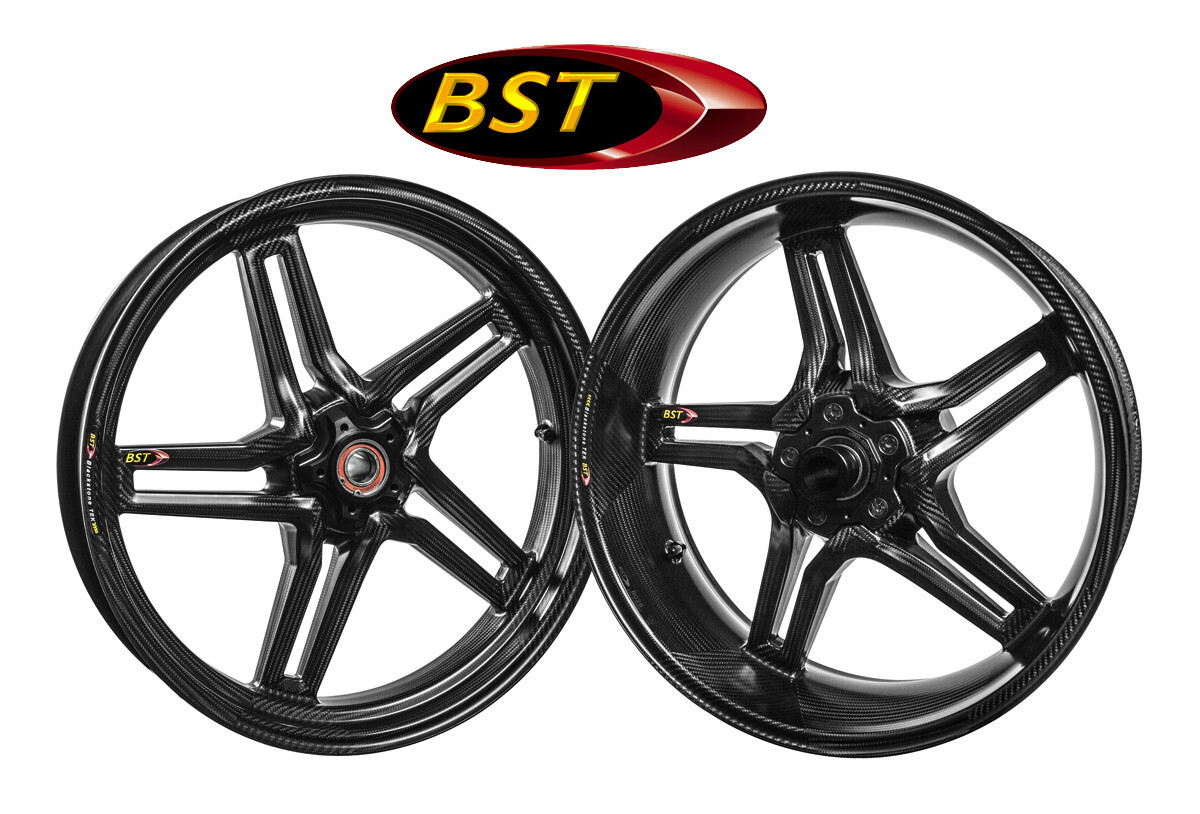 パーツ Kitt design CarbonTri-spoke F-Wheel BST Carbon Fiber Front Wheel KTM Super Duke 990/R 07-09