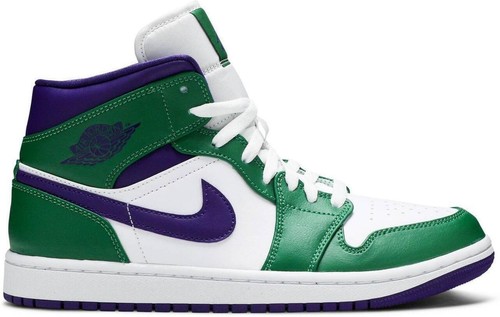 Jordan 1 Mid George Green Black Mens Athletic Hulk Sneaker Nike Air Jordan 1 Retro Mid Shoes Incredible Hulk Purple  main image 4