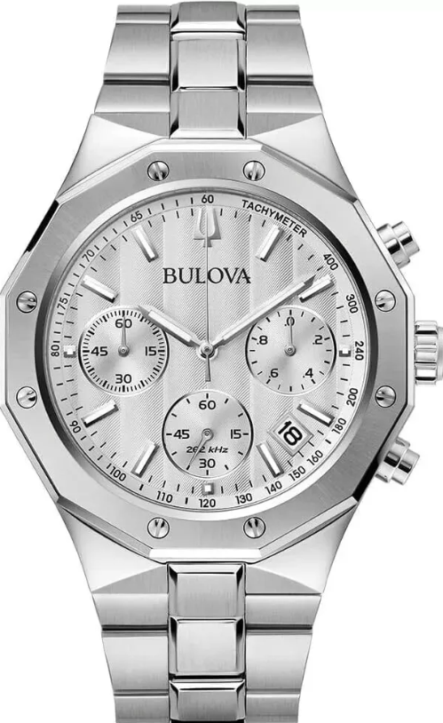 Pre-owned Bulova Classic Chronograph Stainless Steel Quartz Men's Watch 96b408