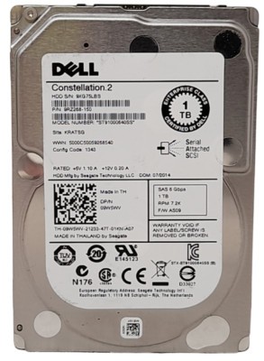 Dell Constellartion.2 ST91000640SS 7.2K 1TB 2.5" SAS Hard Drive 100% Health