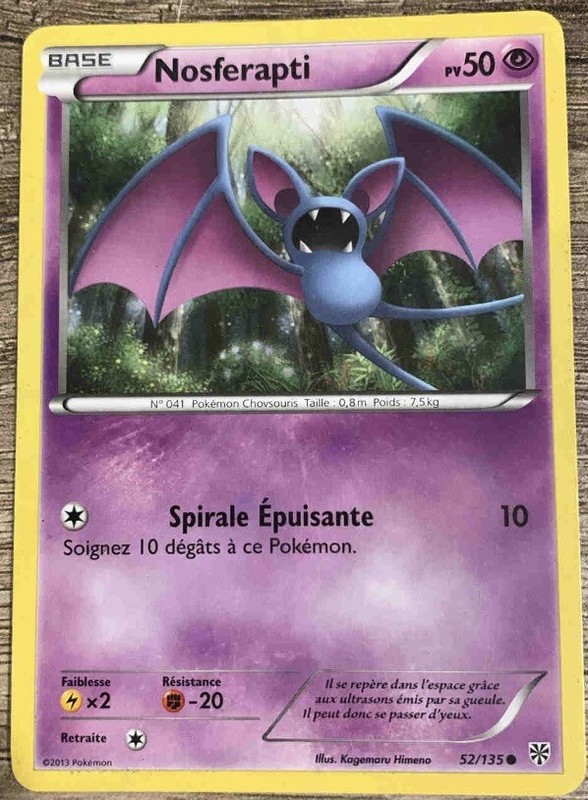 Carte PokÃ©Mon Nosferapti TempÃªTe Plasma 52/135 Fr