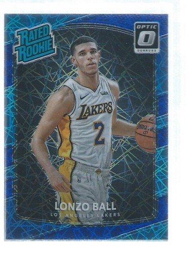 LONZO BALL 2017-18 PANINI DONRUSS OPTIC BLUE VELOCITY PRIZM RC