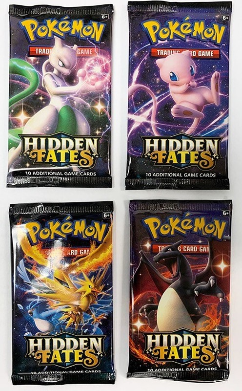 Details About Pokemon Tcg Hidden Fates Booster Pack X 4 All Four Artworks Brand New