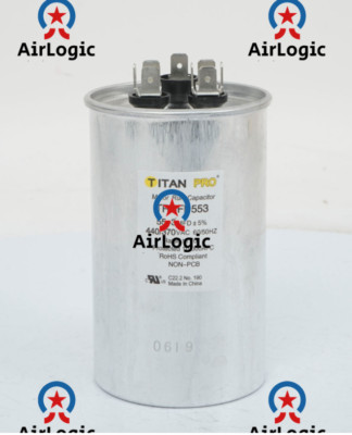RUN CAPACITOR 55+3 MFD 440/370 VOLT ROUND TITAN PRO TRCFD553