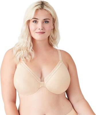 Wacoal Plus Size Perfect Primer Front Close Underwire Bra 855313 Sand 36DDD NWT