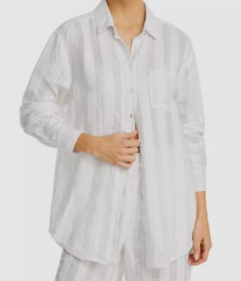 $178 Solid And Striped Women's Ivory The Oxford Tonal Stripe Tunic Top Size XL