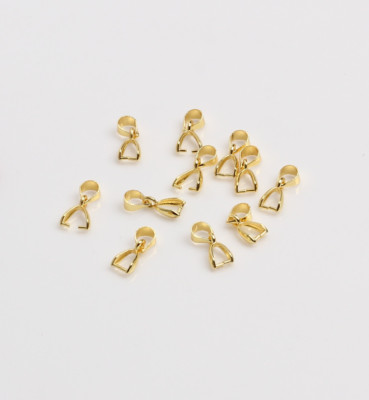 5Pcs 18K Gold Filled Pinch Bail Clip Pendant Clasp Connector Findings I86