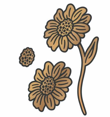Couture Creations Cut and Create Die Set - Vintage Flowers Standing Daisies 3pc