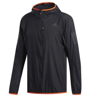 adidas Own The Run Jacket Mens - Hooded Running Windbreaker - Black - 2XL