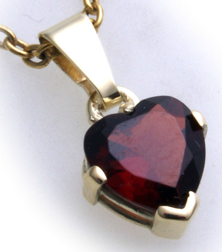 Pendant M Granat In Gold 333 Garnet Pendant Heart Yellow Gold Quality New Top Ebay