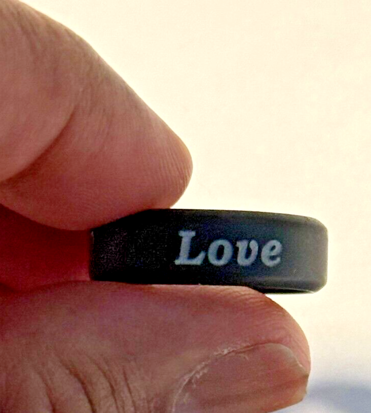 LOVE ENGRAVED Ring, Men/Women Stainless Steel Wedding band, Custom