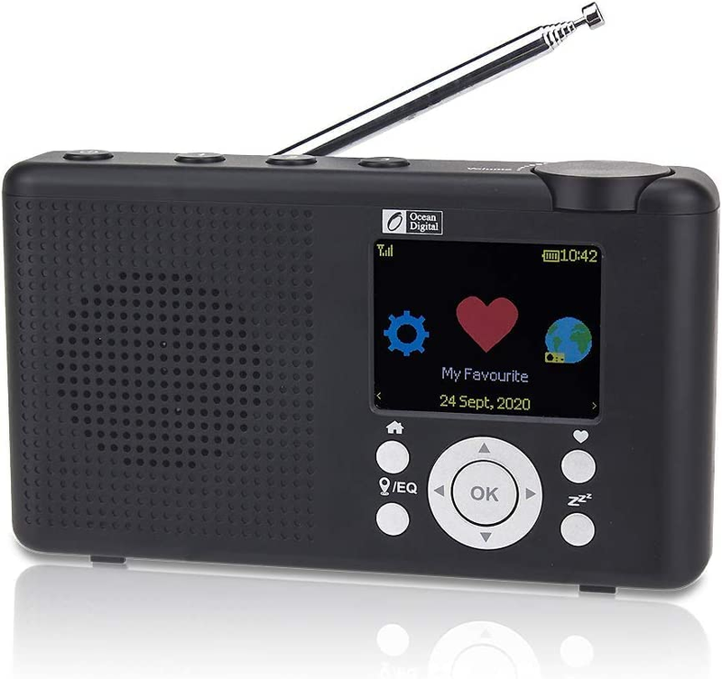 Ocean Digital WR-23F Portable FM Internet Radio 2.4” Color LCD Built-In Battery