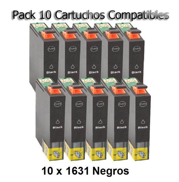 10 XL Cartuchos Tinta Negros Para Epson Workforce WF-2520NF WF-2630WF WF-2750DWF