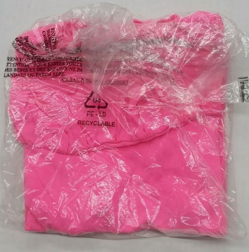 LAmade Tee Shirt 2t Neon Pink Short Sleeve V Neck Ruffle Hem Shirt Top Baby Girl