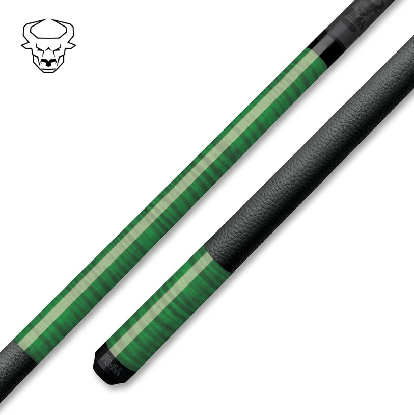 Bull Carbon BCC4Pool Cue – Green Birdseye Maple - Carbon Fiber Shaft –Uni‑Loc