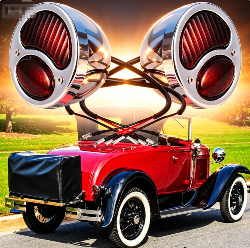 For 1928-1931 Ford Model A Chrome LED  Hot Rat Street Rod Car Truck Tail Lights