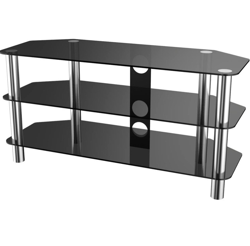 Black Glass and Chrome TV Stand in Richmond, London Gumtree
