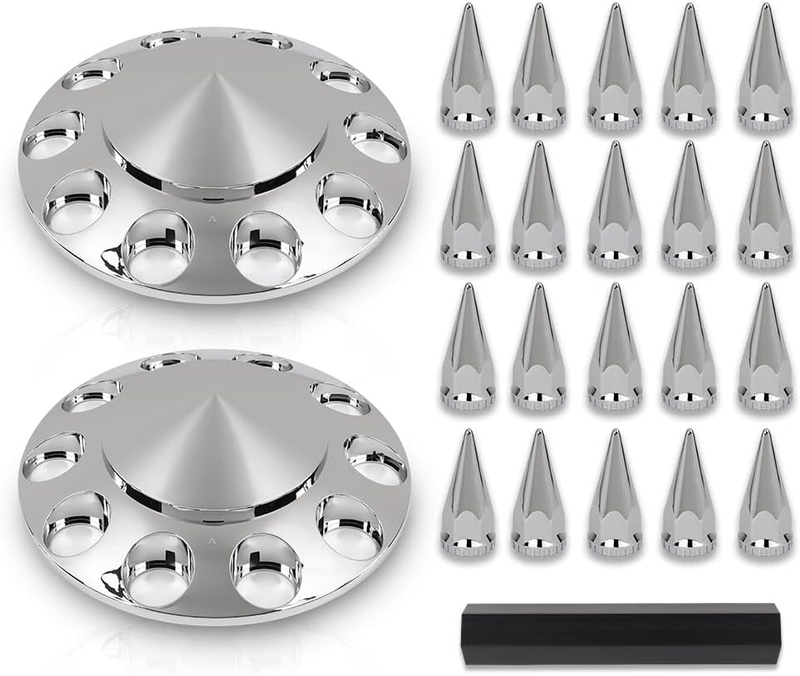 Front Cover Hub Cover for 24.5" Wheels Chrome Semi Truck Semi-Truck 20" 22.5"