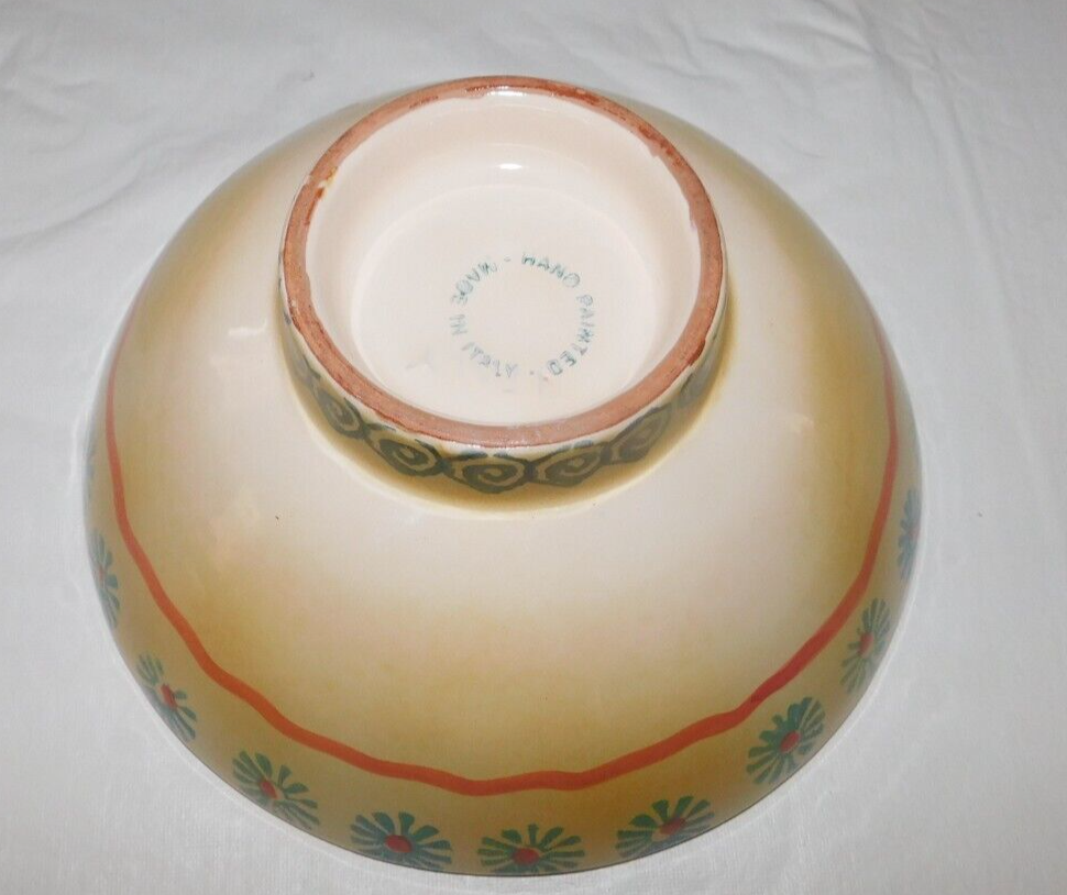 Hand Painted In Italy Tuscan Color Flower Swirl Bowl Dish